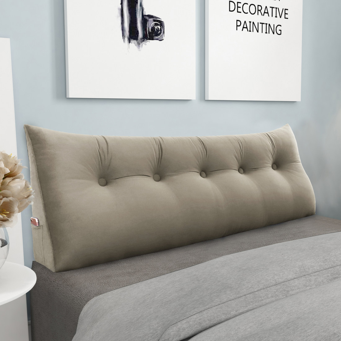 Buy Pillow backrest / Cloth soft bed headrest / sofa comfortable