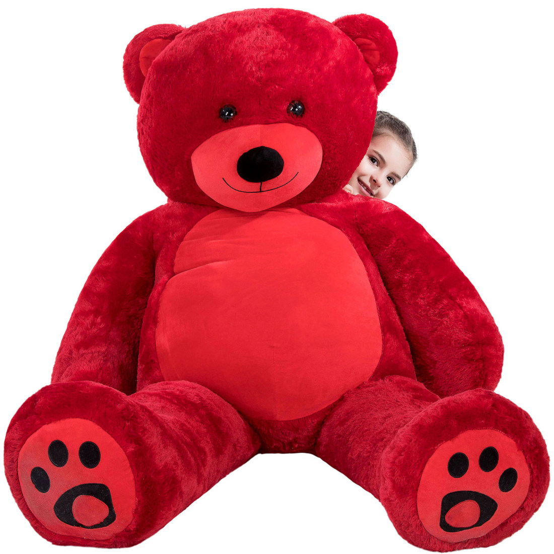 big teddy bear in red colour